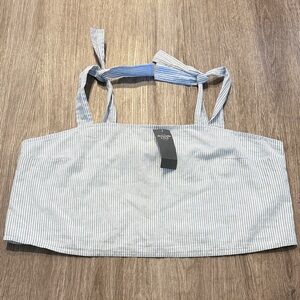 Abercrombie & Fitch Light Blue Striped Crop Top